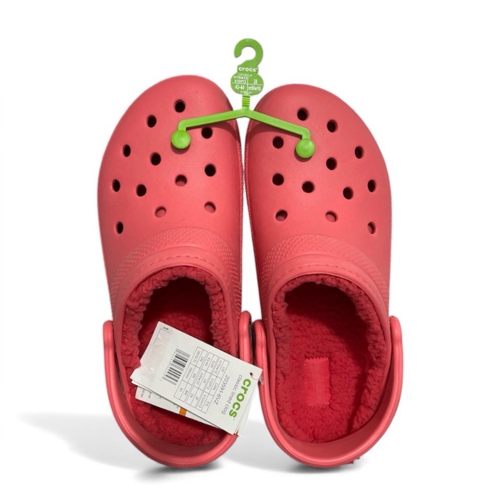 Crocs Classic Unisex Hyper Pink Lined Clog Men 10 Women 12 NEW